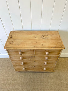 A Large English Pine Chest of Drawers Dresser on Tulip Feet c1890