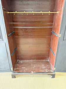 A Handsome Irish Georgian Ebonized Pine Housekeeper's Cupboard