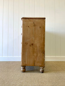 A Large English Pine Chest of Drawers Dresser on Ball Feet c1890