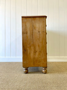 A Large English Pine Chest of Drawers Dresser on Ball Feet c1890