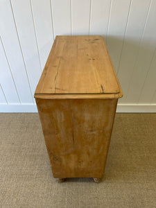 A Large English Pine Chest of Drawers Dresser on Ball Feet c1890