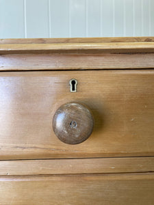 A Large English Pine Chest of Drawers Dresser on Ball Feet c1890