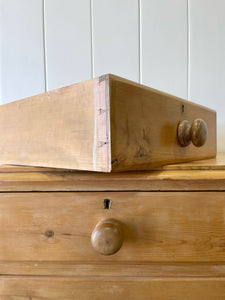 A Large English Pine Chest of Drawers Dresser on Ball Feet c1890