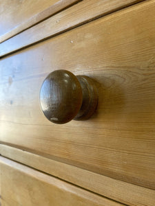 A Large English Pine Chest of Drawers Dresser on Ball Feet c1890