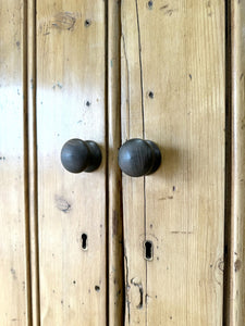 An English 19th Century Shallow Pine Cupboard