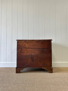 A Petite English Mahogany Bachelors Chest of Drawers Dresser with Brushing Slide  c1800