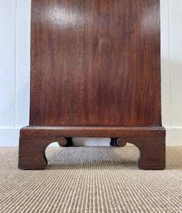 A Petite English Mahogany Bachelors Chest of Drawers Dresser with Brushing Slide  c1800