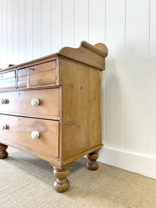 An English Pine Chest of Drawers with Gallery c1880