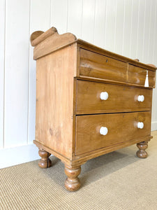 An English Pine Chest of Drawers with Gallery c1880