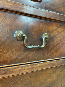 A Petite English Mahogany Bachelors Chest of Drawers Dresser with Brushing Slide  c1800