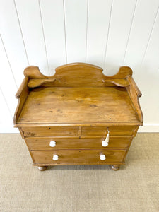 An English Pine Chest of Drawers with Gallery c1880