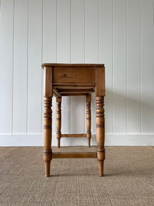 An Antique English Country Pine Console Table with Drawers c1900