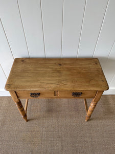 An Antique English Country Pine Console Table with Drawers c1900