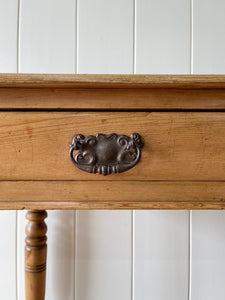 An Antique English Country Pine Console Table with Drawers c1900