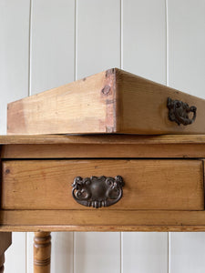 An Antique English Country Pine Console Table with Drawers c1900