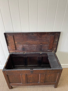 An Ancient early 18th Century English Oak Coffer or Trunk