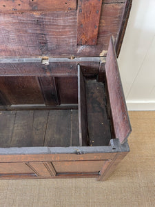 An Ancient early 18th Century English Oak Coffer or Trunk