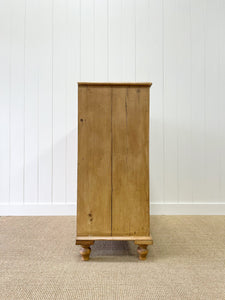 A Large English Pine Chest of Drawers Dresser on Tulip Feet c1890