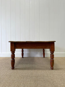 Antique English Country Pine Coffee Table c1890