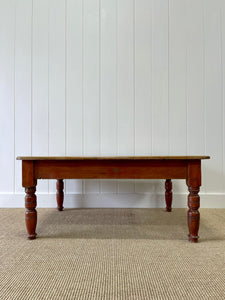 Antique English Country Pine Coffee Table c1890