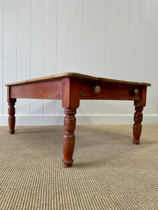 Antique English Country Pine Coffee Table c1890