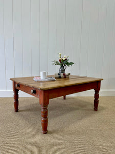 Antique English Country Pine Coffee Table c1890