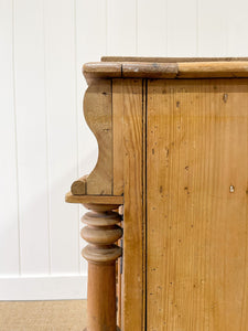 A Charming English 19th Century Pine Cupboard with Wooden Knobs