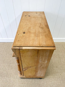 A Charming English 19th Century Pine Cupboard with Wooden Knobs