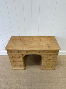 Antique English Pine Pedestal Desk c1890