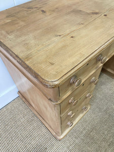 Antique English Pine Pedestal Desk c1890