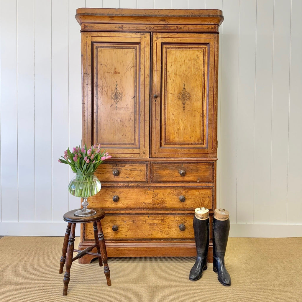 A 19th Century Rustic Pine Linen Press Cabinet – The Parsons Nose Antiques