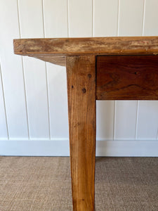 An Antique English Country Elm and Pine (just over) 6ft Dining Table