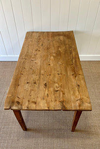 An Antique English Country Elm and Pine (just over) 6ft Dining Table