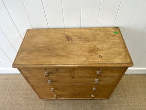 A Large English Pine Chest of Drawers Dresser on Tulip Feet c1890