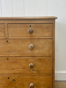 A Large English Pine Chest of Drawers Dresser on Tulip Feet c1890