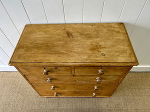 A Large English Pine Chest of Drawers Dresser on Tulip Feet c1890