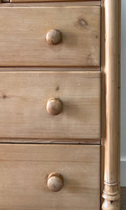 A Monumental Scottish Pine Chest of Drawers Dresser on Tulip Feet c1890