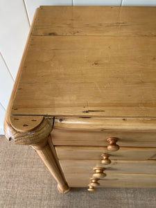 A Monumental Scottish Pine Chest of Drawers Dresser on Tulip Feet c1890