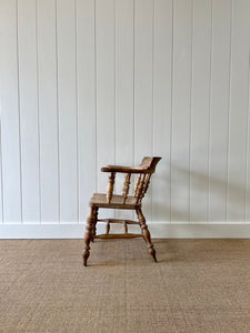 An English Country Pine Captains Arm Chair c1830