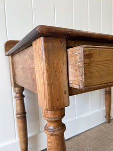 Antique English Pine Console, Desk, or Side Table c1860