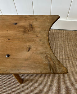 A Low and Petite Antique English Country Pine Coffee Table c1860