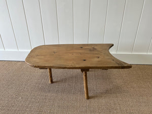 A Low and Petite Antique English Country Pine Coffee Table c1860