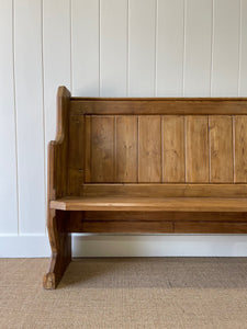 An Antique English Pine 8ft Bench c1890