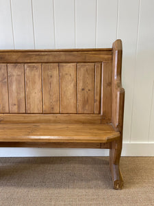 An Antique English Pine 8ft Bench c1890