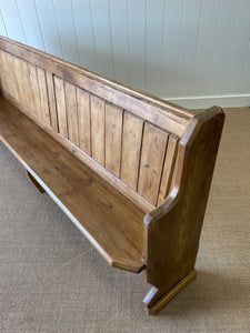 An Antique English Pine 8ft Bench c1890