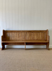 An Antique English Pine 8ft Bench c1890