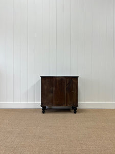 A Small English Ebonized Black Chest of Drawers/Dresser on Tulip Feet c1890