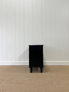 A Small English Ebonized Black Chest of Drawers/Dresser on Tulip Feet c1890