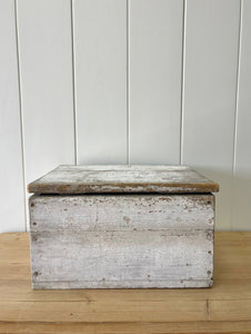 Antique White Painted Pine Box c1890