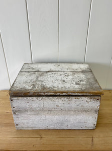 Antique White Painted Pine Box c1890